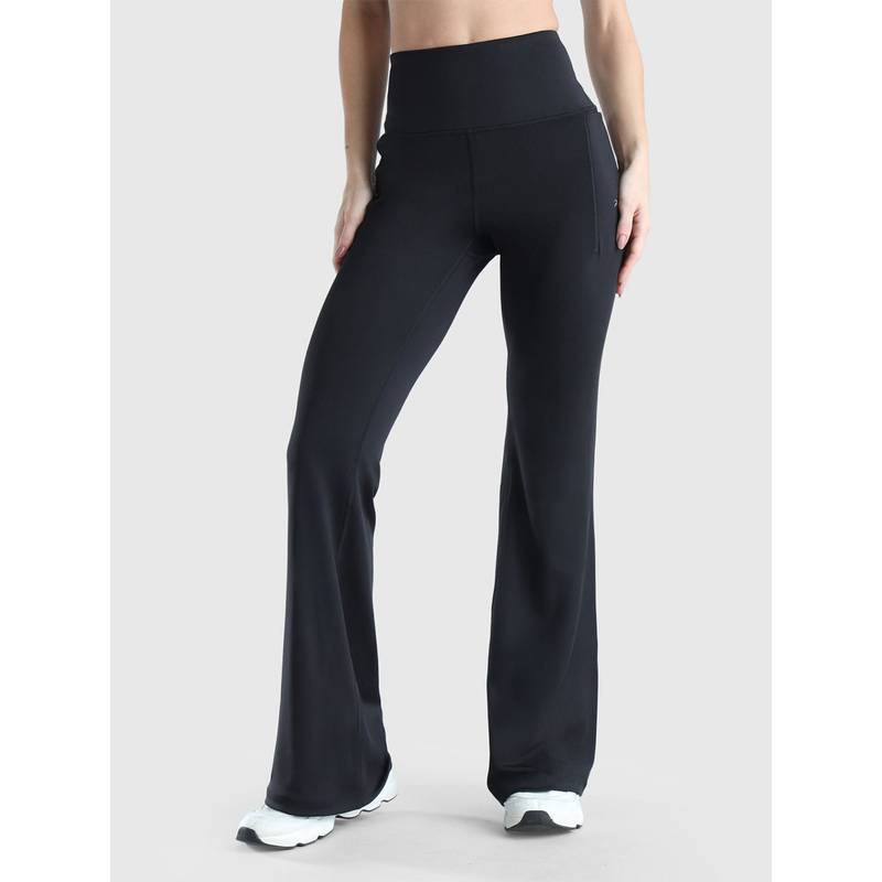 Musclemind Women Black Glare Flare Trackpant (XS)