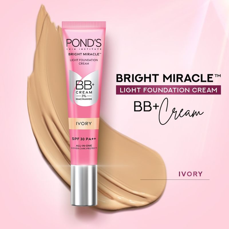 Ponds Bb+ Cream Ivory Lightweight Foundation Cream with Vitamin Enriched Cream SPF 30 PA++
