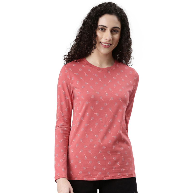 Enamor Women Cotton Round Neck Full Sleeve T-Shirt (2XL)