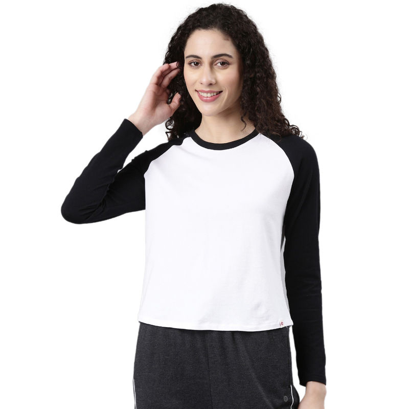 Enamor Raglan Round Neck Basic Stretch Cotton T-Shirt (XL)