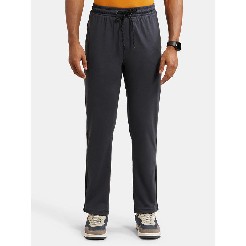 Jockey 9508 Men Super Combed Cotton Rich Trackpant - Graphite & Black (S)