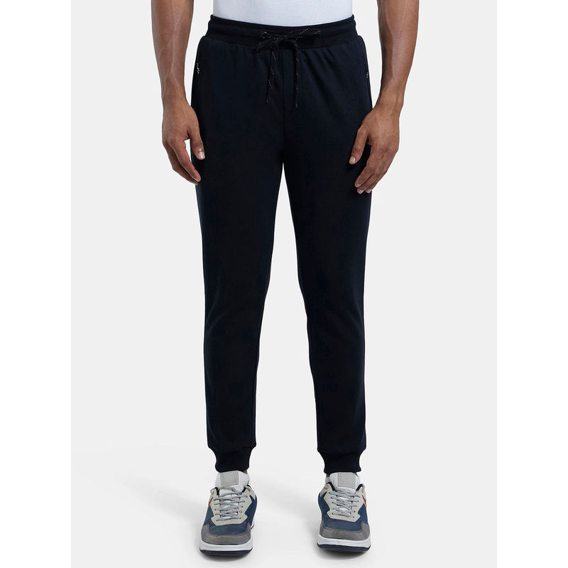 Jockey AM02 Men Super Combed Cotton Rich Slim Fit Jogger - Black (M)