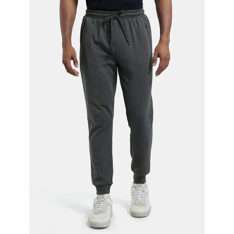 Jockey AM02 Men Super Combed Cotton Rich Slim Fit Jogger - Deep Olive (M)