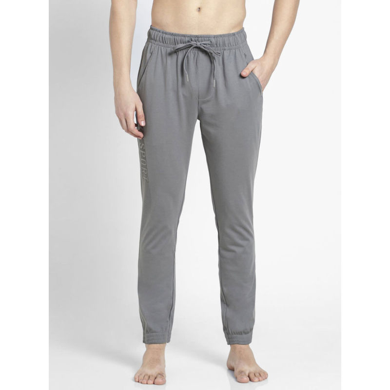 Jockey SP31 Men Super Combed Cotton Rich Slim Fit Joggers - Grey (S)