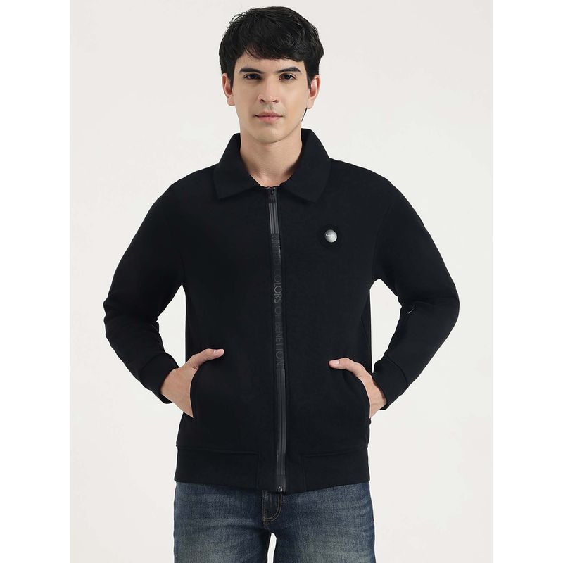 United Colors of Benetton Black Solid Relaxed Jacket (3XL)