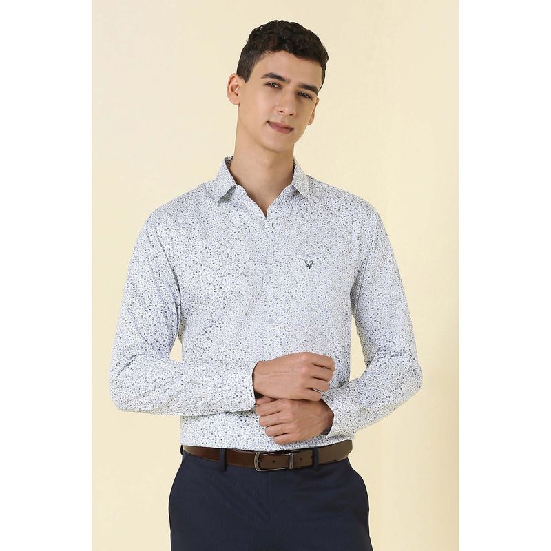 Allen Solly Grey Printed Slim Shirt (38)