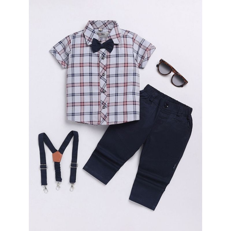 OshKosh Baby Boy Grey Plaid Pants with Suspenders