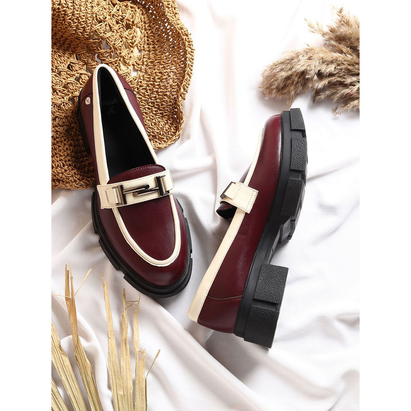 Yoho Women Maroon Stella 001 Slip On Loafers (UK 5)