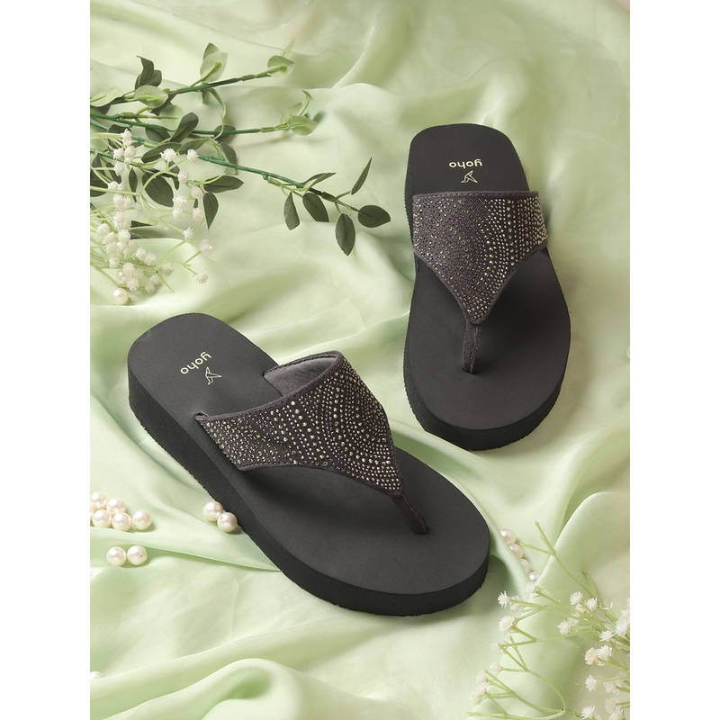 Yoho Women Grey Sdl Flipflops (UK 4)