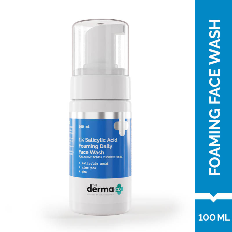 The Derma Co 1% Salicylic Acid Foaming Daily Face Wash with Zinc PCA and PHA 100ml