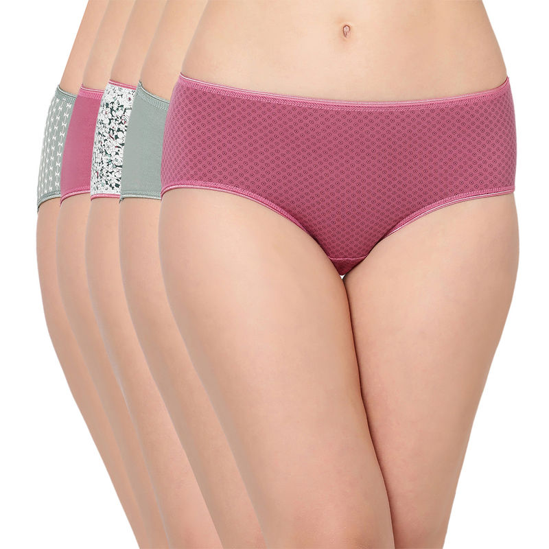 Buy Juliet Women's Hipster Cotton Panties (Pack of 5) 6425 MultiColor