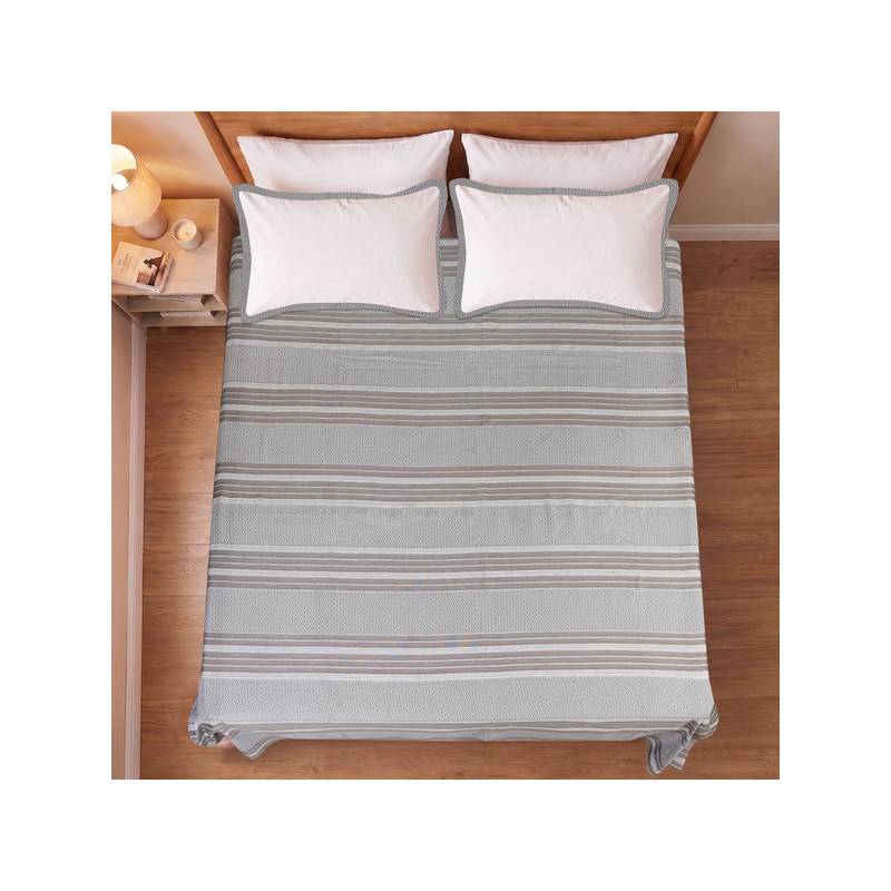 Saral Home Grey Prescio Cotton Microfiber Queen Bedsheet with Pillow Covers (Queen)