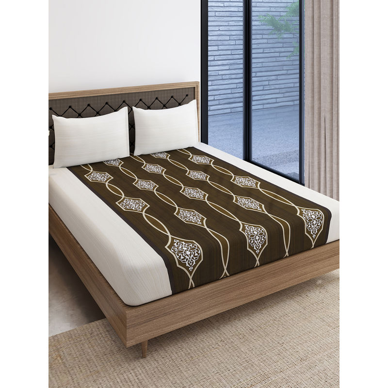 Swayam Ethnic print 240 TC Cotton Double Bedsheet with 2 Pillow Covers