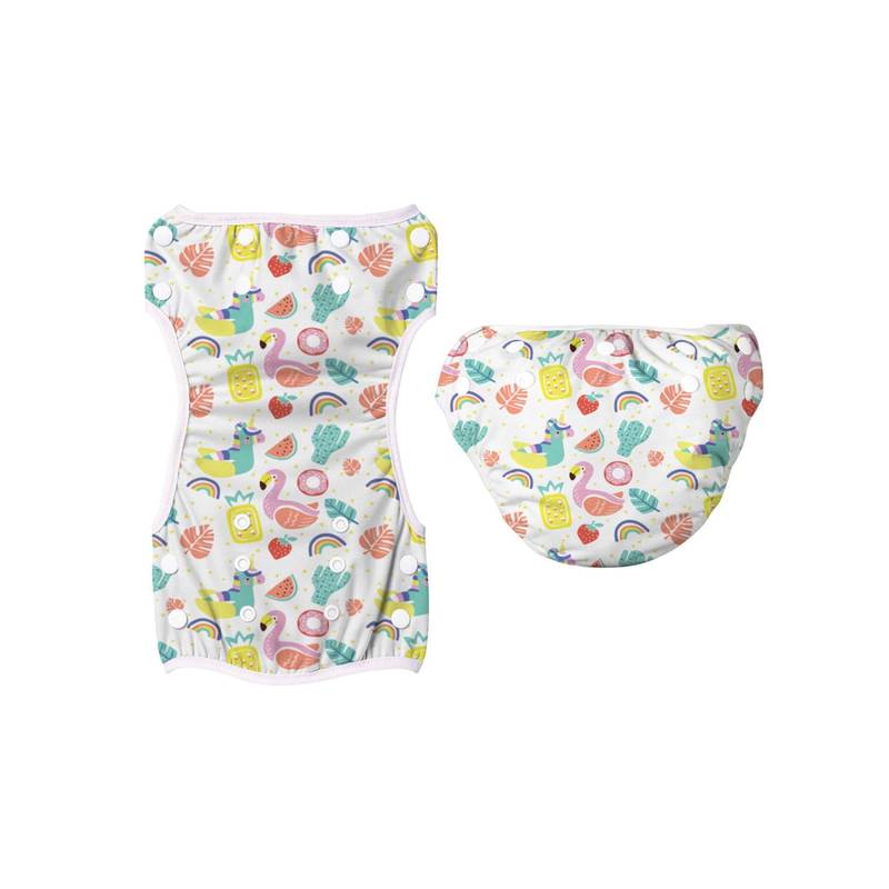 Polka Tots Reusable & Leakproof Picnin Print Swim Diaper For Unisex (2-12 Months)