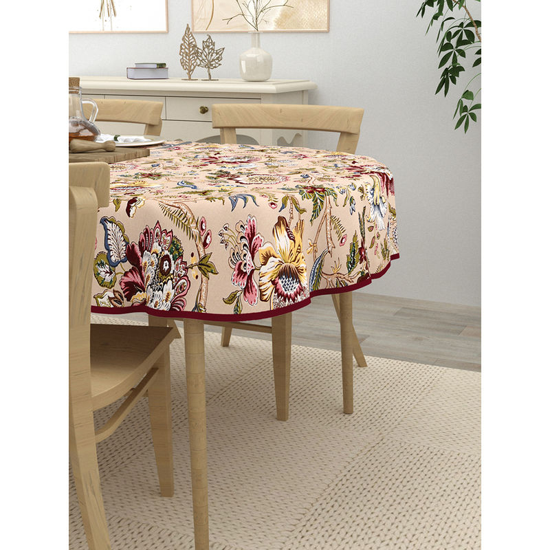 The Home Story 4 Seater Oval Dining Table Cover 54x78 Inches Multicolor