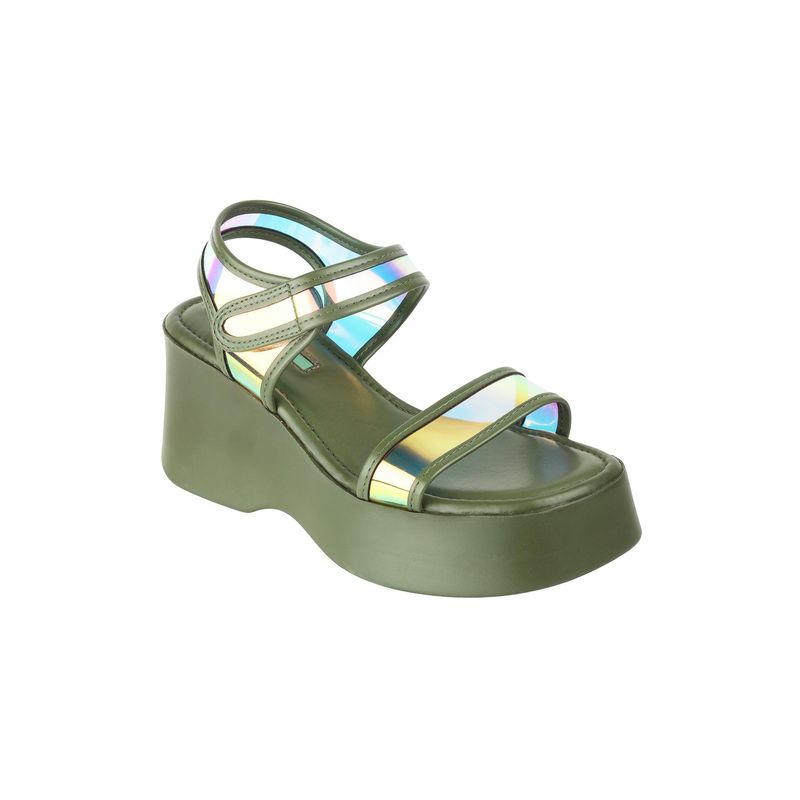 Catwalk Women Stylised Sandal Heels - Green (UK 5)