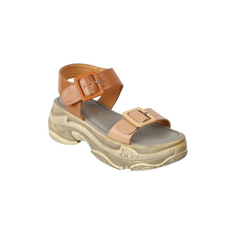 Catwalk Women Stylised Platforms Sandals - Tan (UK 4)
