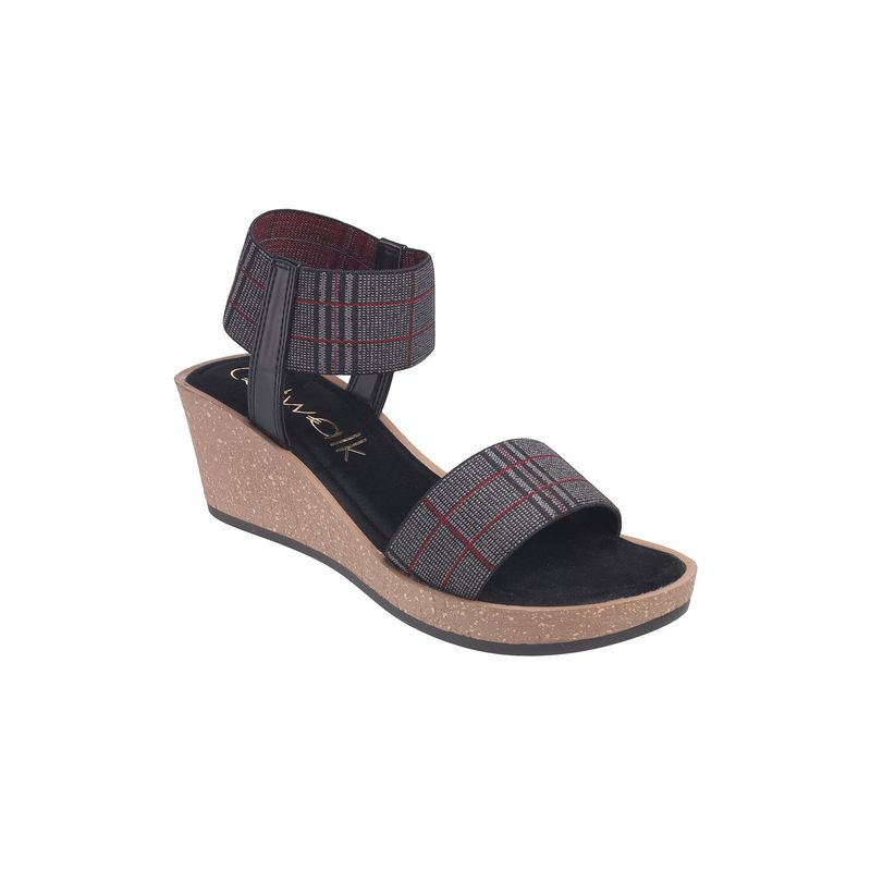 Catwalk Women Stylised Wedges Heels - Black (UK 9)