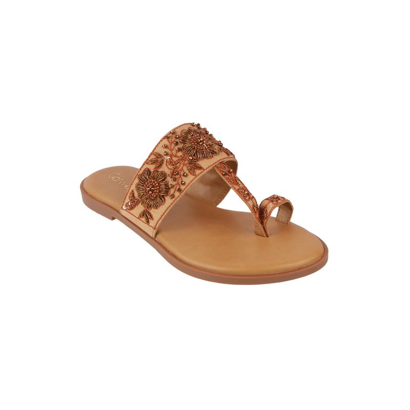 Catwalk Women Stylised Flats - Tan (UK 4)