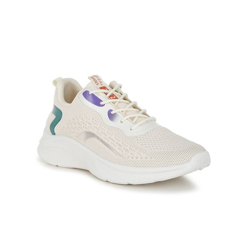 London Rag Contrasting Detail Lace-Up Beige Sneakers (UK 7)