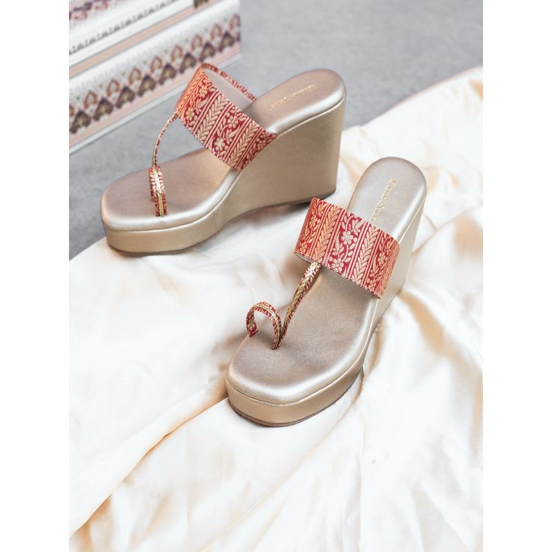 UrbanSway Lali Red Wedges Heels (EURO 37)