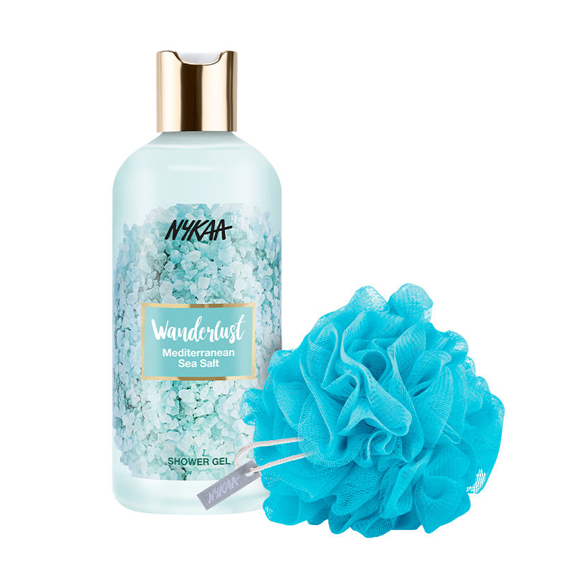 Buy Wanderlust Mediterranean Sea Salt Shower Gel & Bath Sponge Aqua