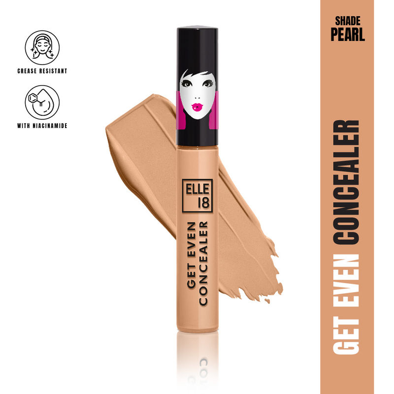 Elle 18 Get Even Concealer With Niacinamide, Buildable & Crese Resistant - Pearl
