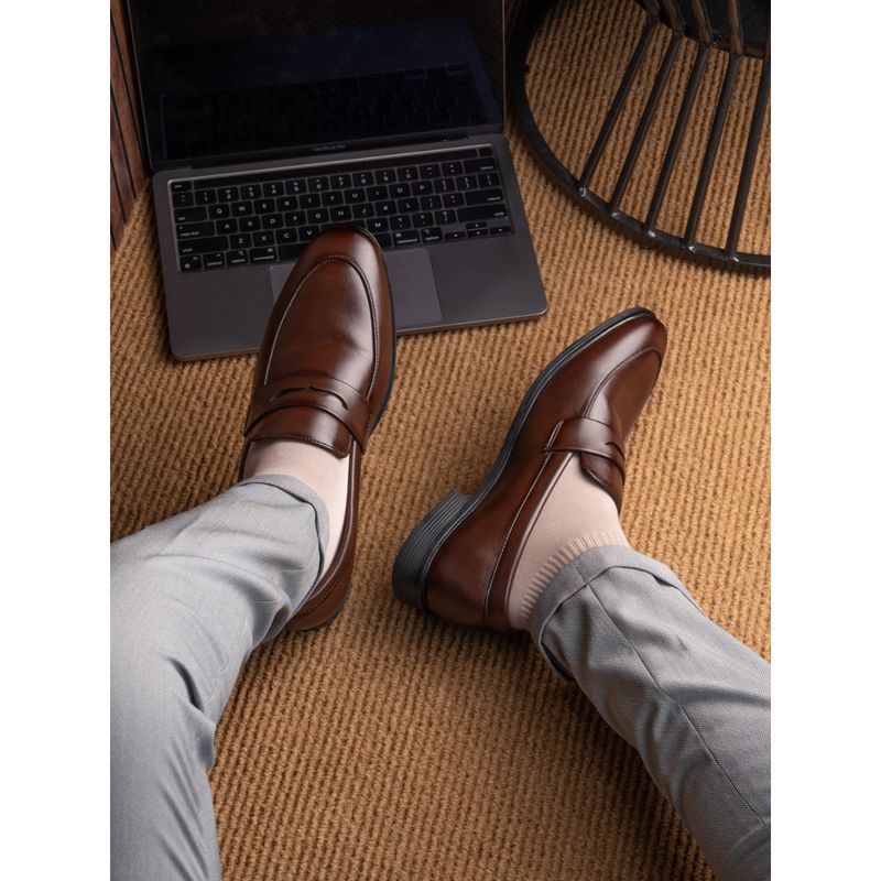 Hydes N Hues Men Brown Formal Loafers (EURO 41)