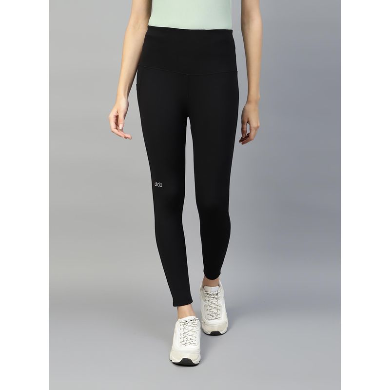 Dida Women Comfort Dry-Fit Outdoor Black Training Tights (L)