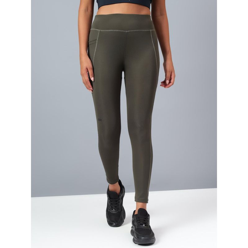 Dida Women Super Stretchy Comfortable Green Tights (L)