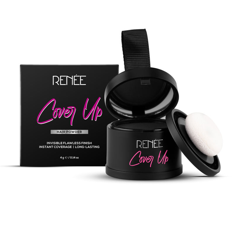 RENEE Cover-Up Hair Powder- Black, Cover Grey Roots & Bald Spots Instantly, Fuller & Denser Hair