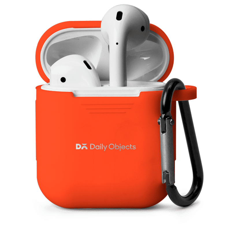 Buy DailyObjects Neon Fire Silicone Airpods Case Cover Online