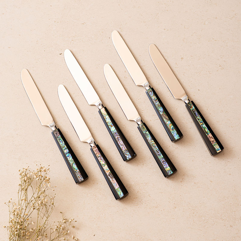The Decor Remedy All Purpose Knives -Set of 6 - Semi Precious Abalone ...