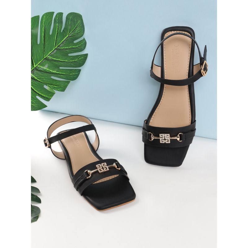 Truffle Collection Black Solid Flats (UK 3)