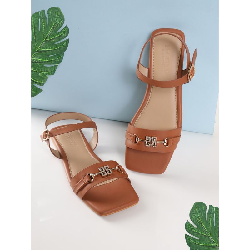 Truffle Collection Tan Solid Flats (UK 3)