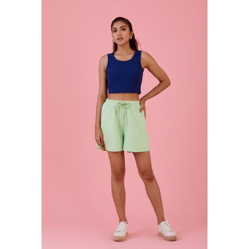 Muvazo Joyful Bloom Crop Tank Blue (XS)