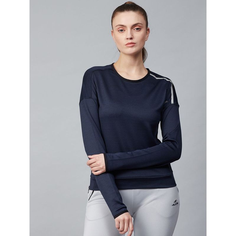 Alcis Women Charcoal Grey Solid Sweatshirt (L)