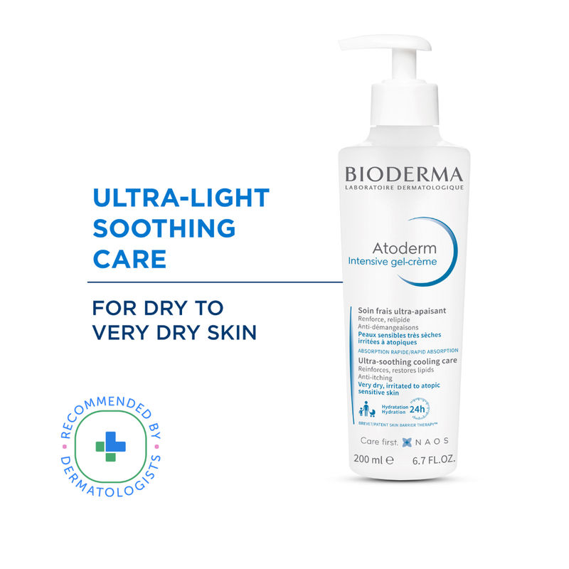 Bioderma Atoderm Intensive Gel Creme Moisturizer - Lightweight & Non Greasy - Dry Skin