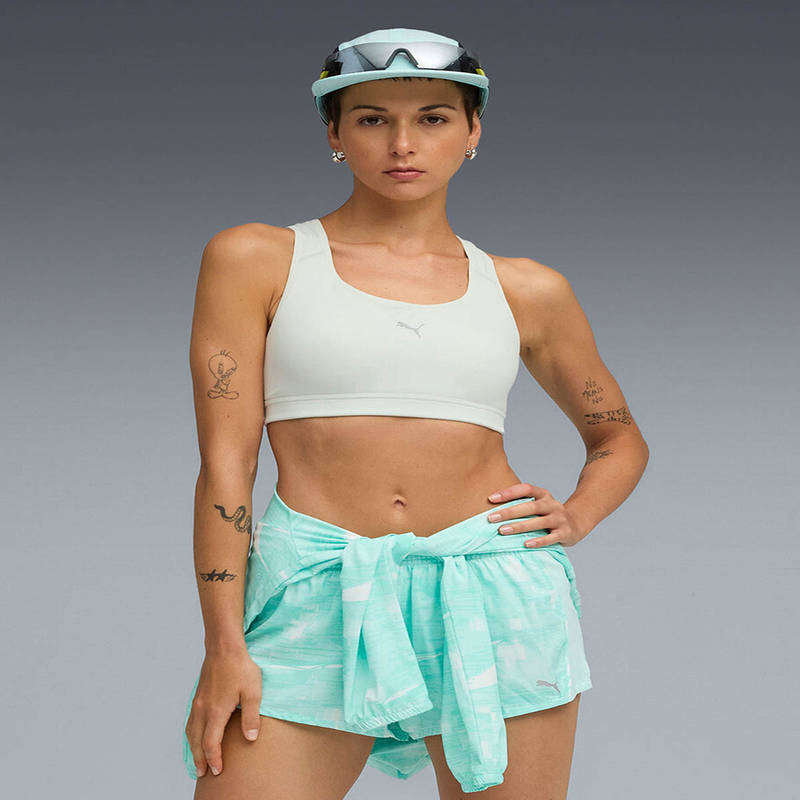 Puma 4Keeps Womens Green Running Sports Bra (XS)