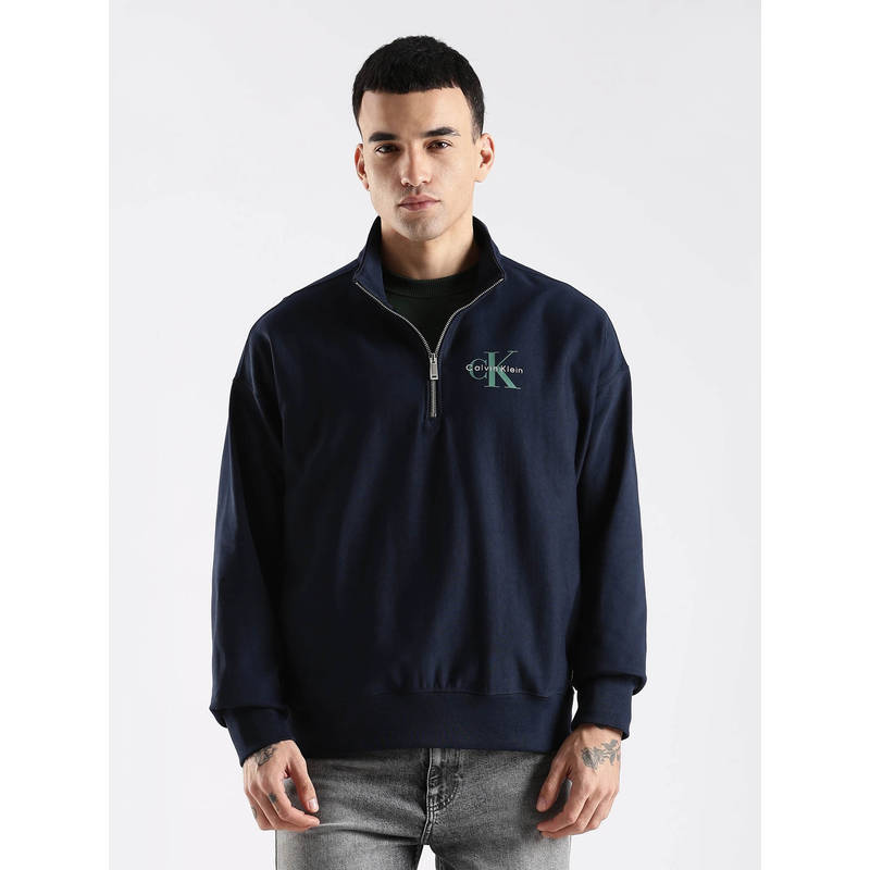 Calvin Klein Solid Oversized Fit Cotton Sweatshirt (L)