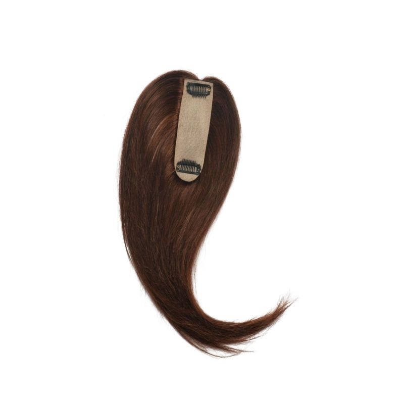 Nish Hair Silk Base Straight Scalp Line Hair Topper 1.5 x 5 Inch - Dark Brown