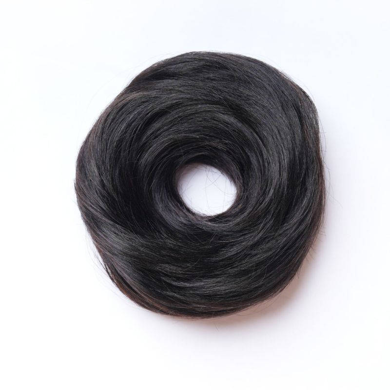Nish Hair Regular Human Hair Donut Scrunchie - Natural Black