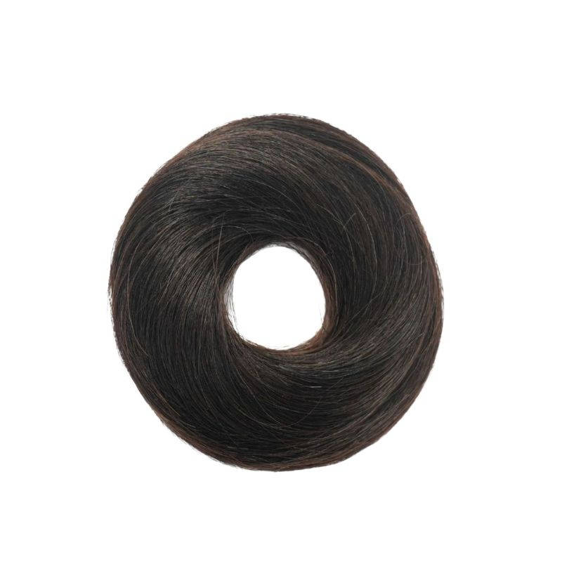 Nish Hair Small Human Hair Donut Scrunchie - Natural Black