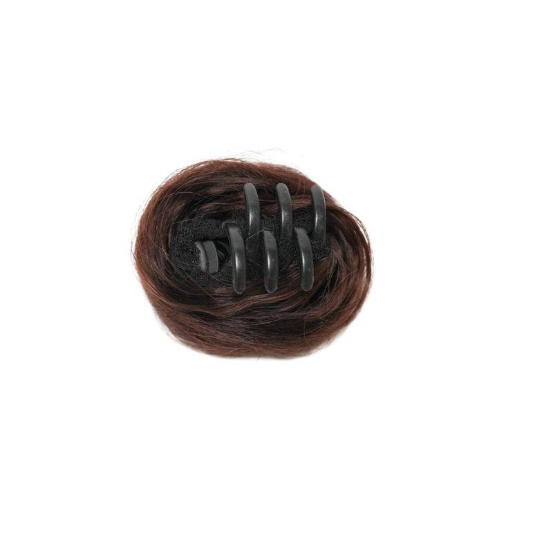 Nish Hair Unisex Clip- on Bun - Dark Brown
