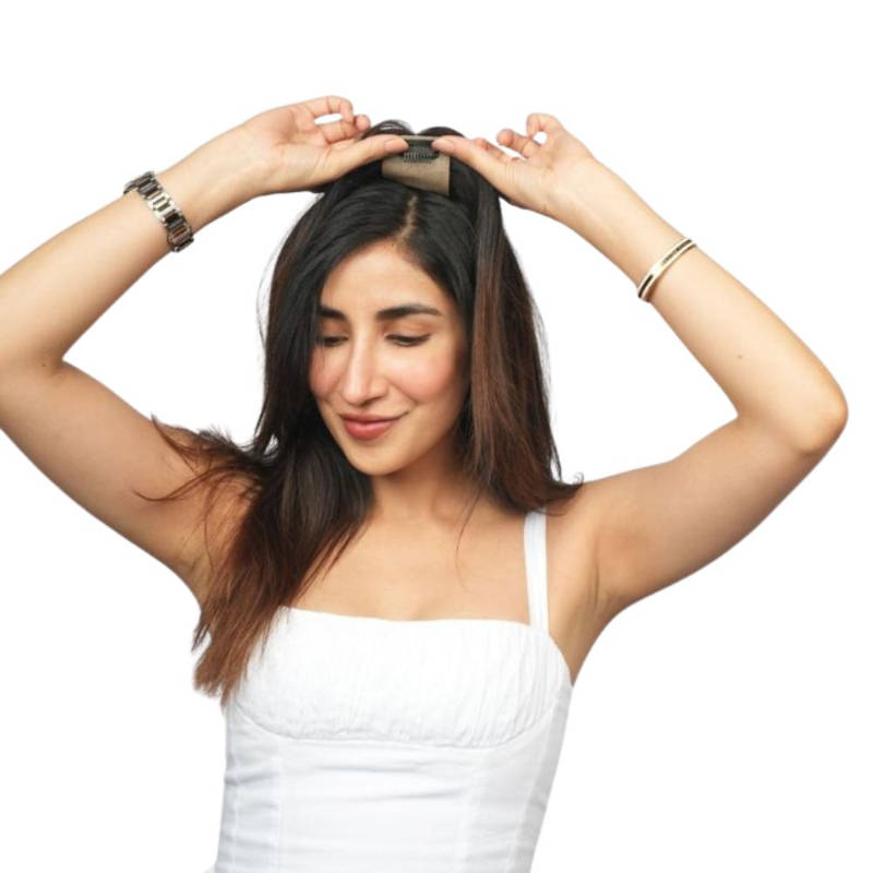 Nish Hair Mini Scalp Topper Straight 12-14inch - Dark Brown