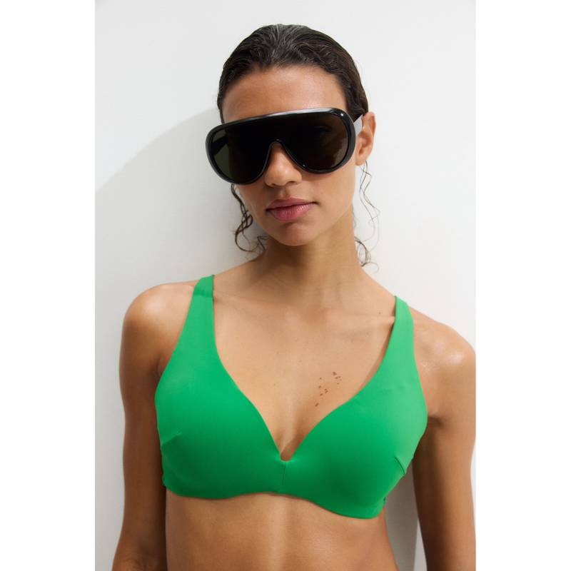 H&M Women Green Push-Up Bikini Top (32A)