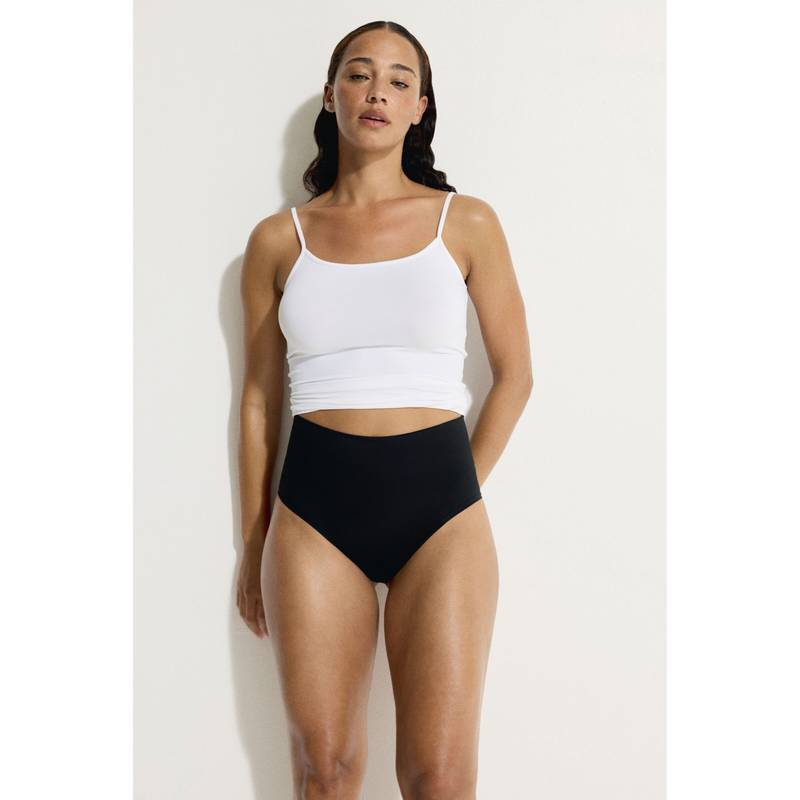 H&M Women Black 2-Pack Medium Shape Briefs (XS)