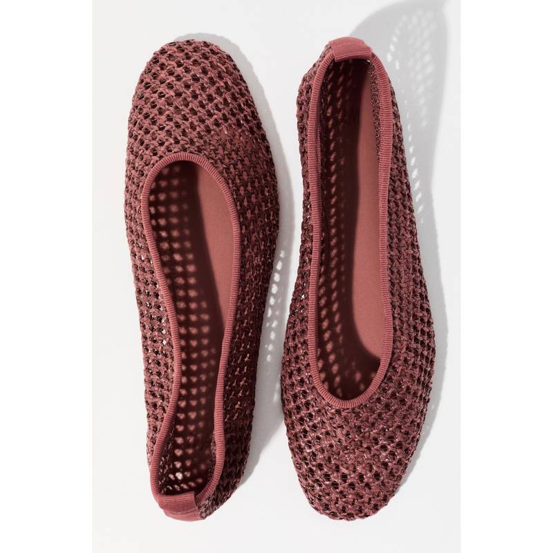 H&M Women Red Braided Ballet Flats (2) (2)