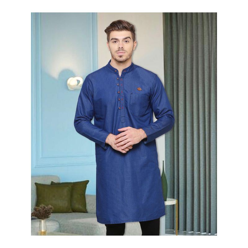 KUONS AVENUE Men's Denim Long Kurta (2XL)