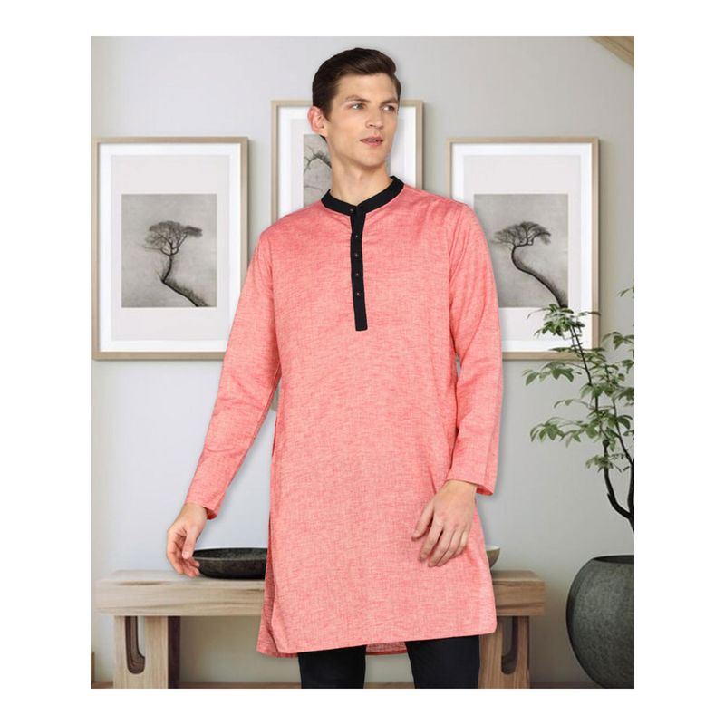 KUONS AVENUE Men's Cotton Silk Regular Long Kurta (M)